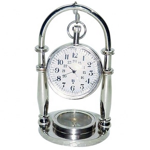 Metal Desktop <b>Table</b> <b>Clock</b> Unique Antique Nautical Design Quartz Movement Vintage Look <b>Top</b> Standard Best Selling Premium Quality - Product Image 3