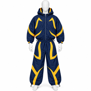 Ensemble de survêtement vert personnalisé avec sweat à capuche zippé blanc, pantalon large, tissu doux, léger, confortable, vêtements de sport décontractés pour hommes - Product Image 2