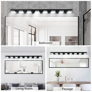 Applique da Parete a 8 Luci LED dal Design Moderno e Minimalista, Efficiente dal Punto di Vista Energetico, Facile da Installare, Specchio da Bagno Nero - Product Image 5