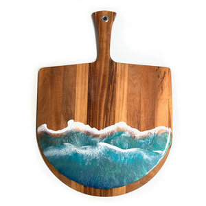 Tabla de Cortar Redonda de Madera Kiswah Craft, Tabla para Cortar Carne, Tabla para Cortar Queso de Resina Epoxi Personalizada, Apta para Lavavajillas - Product Image 5