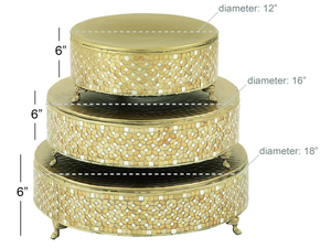 New Arrival Metal Fashionable Wedding Round Mosaic <b>Cake</b> <b>Stand</b> with Customized Color and Sizes at Wholesale Prices - Product Image 6