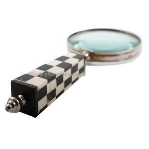 Loupe de poche légère et durable 50/60/65/75/90mm loupe en os de corne pour les personnes âgées lisant un livre journal - Product Image 1