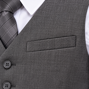 Conjunto de Uniforme Escolar Gris para Niños, Camisa Blanca, Chaleco, Pantalones, Corbata, Ropa Formal Escolar para Estudiantes, Conjunto de Ropa al por Mayor - Product Image 5