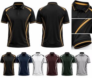 Men's Customized Colors Solid Short Sleeve Button for <b>T</b>-<b>Shirt</b> Quick Dry Breathable Polyester/Cotton Jersey Knitted ODM Casual - Product Image 6