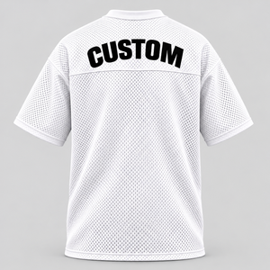 Camiseta de malla personalizada para hombre, de algodón grueso transpirable, con hombros caídos, color liso, estilo urbano. - Product Image 2