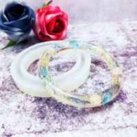 Molde de silicona redondo y 3D para manualidades de resina DIY, para hacer brazaletes y pulseras curvas