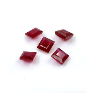 Rubis naturels de Bangkok, carrés calibrés de 10 mm, pierres précieuses de rubis naturelles facettées pour la fabrication de bijoux, prêtes à l'emploi - Product Image 1