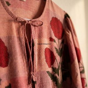 Beautiful floral Cotton Block Printed dress Dress For Casual wear Hand Block Printed Dress - Product Image 2