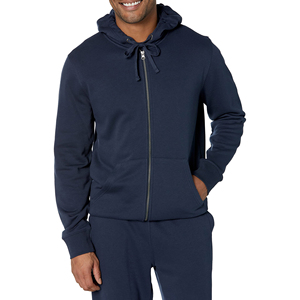 Sudadera con Capucha Azul Marino para Hombre, con Cierre, 100% Algodón, Forro Polar, Transpirable, Elegante, con Logotipo Personalizado y Opciones de Talla - Product Image 2