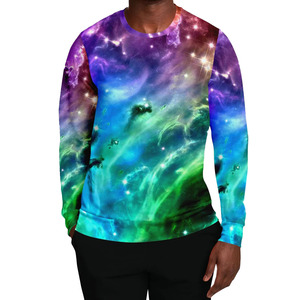 Sweat-shirt à imprimé galaxie pour homme, sublimation, coupe classique, col rond, manches longues, tricoté en polyester, décontracté - Product Image 1
