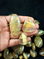 Pierres précieuses naturelles de rutile doré en vrac, fournisseur de cabochons, pierres à facettes, cristal, vente en gros, exportation Inde