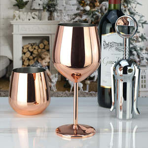 Copas de Vino Clásicas de Acero Inoxidable Color Dorado, Copas de Cerveza de Alta Calidad, Aptas para Lavavajillas, Ecológicas, para Bar - Product Image 4