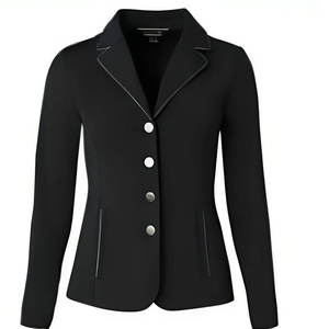 Veste d'équitation pour femmes, noire, manches longues, légère, en polyester et coton respirant, pour le saut d'obstacles, extérieur, logo personnalisé - Product Image 6