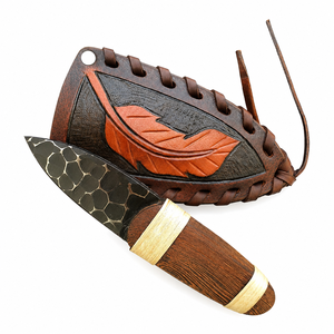 Cuchillo de Acero Forjado a Mano Personalizado con Mango de Madera, Hoja de Pata de Oveja, para Camping y Uso al Aire Libre - Product Image 1