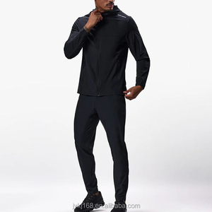 Survêtement pour homme vert olive à manches longues, couleur unie, à capuche, avec cordon de serrage, respirant, sportif, streetwear, vêtements décontractés pour l'hiver - Product Image 3