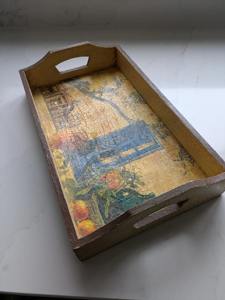 Plateau en bois imprimé motif Jardin Zen, design apaisant, pour la décoration de spa et de bien-être, plateau de service en gros - Product Image 5