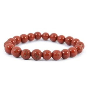 Bracelet Tendance 8mm Perles Rondes en Pierre Naturelle Jaspe Rouge Extensible Vente en Gros Bijoux en Cristal Unisexe Cadeau - Product Image 2
