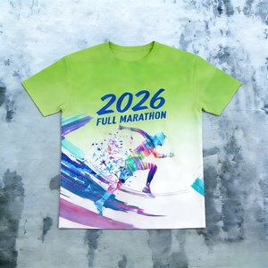 Whole Quick Dry T-shirt Custom logo Polyester Men Sublimation 3d Full Over Printing Running Marathon Gym Fit <b>Tshirt</b> - Product Image 3