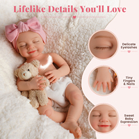 Poupée Reborn Bébé Fille en Silicone Intégral Babeside Cookie 16 pouces, Nouveau-né Endormi Réaliste, Vente en Gros de Poupées Reborn
