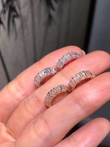 Wholesale <b>Emerald</b> Cut Diamond Huggie Hoop <b>Earrings</b> 925 Sterling Silver Surprise Jewelry for Women's Gift For Wedding Party - Product Image 3