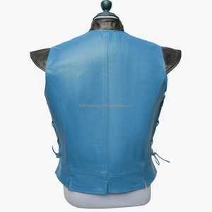 Haute Qualité En Gros Boucle Respirant À La Main 2 Côté Lacé Bleu Clair En Cuir Gilet OEM Service - Product Image 3
