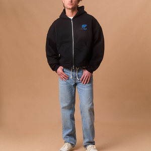 Sudadera con Capucha Bordada para Hombre al por Mayor, Sudadera con Cremallera Completa Oversize, Chaqueta de Invierno de Algodón y Forro Polar con Logotipo Personalizado, Servicios OEM - Product Image 3