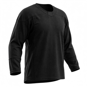 Camiseta de Hockey sobre Hielo para Hombre, Color Personalizado, Manga Larga, Cuello de Béisbol, Poliéster que Absorbe la Humedad, Corte Regular para Adultos, Color Sólido, con Cordón - Product Image 4