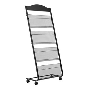 Espositore per Brochure e Riviste a 4 Ripiani Resistente, da Terra con Ruote per Facile Mobilità, per Esposizione di Materiale Pubblicitario - Product Image 6