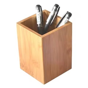 Wooden Square Pen Holder Office Organizer Minimalist Desk Storage <b>Box</b> for Pens Pencils Stationery Pen And Pencil Holder <b>Box</b> - Product Image 1