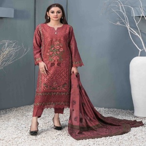 Costumes Panjabi pour femmes-Salwar Kameez Viscose 3 Pièces Brodé Ethnique Design Moderne Quotidien/Fête Porter Couture Personnalisée - Product Image 3