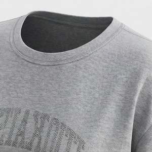 Ensemble décontracté 2 pièces pour femme : T-shirt gris uni à manches courtes en maille et short au-dessus du genou, coupe ample et respirante, idéal printemps-été - Product Image 4