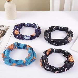 Diademas de Moda para Mujer, con Estrellas y Luna, Anchas, Anudadas, Antideslizantes, Elásticas, de Poliéster y Nailon, Turbantes para Yoga, Bandas para el Cabello - Product Image 3