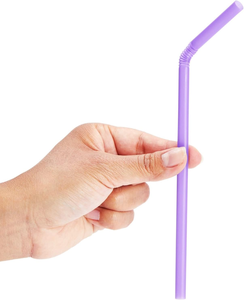 Pailles flexibles en PET/PLA - 8,25 pouces, 5 couleurs, 50 unités - Biodégradables, écologiques, anti-fuite, jetables, sans BPA, recyclables, résistantes au congélateur - Product Image 5