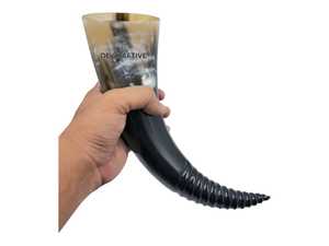 Mug en corne de Viking fait main, style animalier, portable, de qualité supérieure avec base en bois, best-seller à prix abordable - Product Image 5