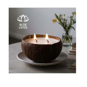 Bougie en Coque de Noix de Coco Sûre et Écologique 2026, Cire de Soja Végétale Pure, Idéale pour l'Aromathérapie Domestique et la Décoration de Fêtes, Fournisseur Direct - Product Image 1