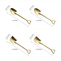 Cuillère à dessert créative en forme de pelle, en acier inoxydable 304, cuillère à café fantaisie style outil de jardinage, pour crème glacée et gâteau