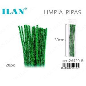 Ilan Pipe Cleaner Verde 30cm 20pz Per Decorazioni Natalizie - Product Image 1
