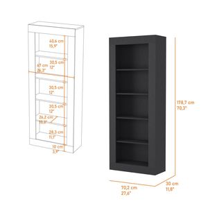 Bibliothèque Melbourne à 5 étagères avec un espace de rangement durable - Product Image 4