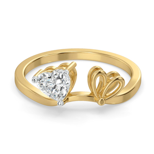 Heart Cut <b>Diamond</b> Engagement <b>Ring</b> In Yellow Gold With Romantic Style For Women - Product Image 1