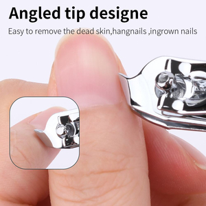 Professional 4-in-1 Single Spring Manicure & Pedicure <b>Nail</b> Kit Stainless Steel Grooming <b>Set</b> with Bag Black & Red - Product Image 2