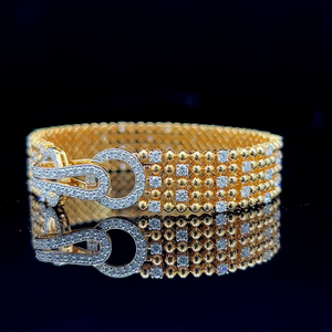 Multi Row <b>Bead</b> Chain Interlocking Pave Lab Grown Diamond Bracelet 925 Silver 10K 14K 18K Solid Gold Fine Jewelry Factory <b>Direct</b> - Product Image 6