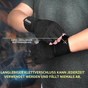 Gants de musculation ventilés avec support de poignet, protection complète de la paume, en néoprène, pour hommes et femmes, pour la musculation et le fitness - Product Image 3