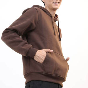 Sweat-shirt à capuche marron pour homme, coupe classique, couleur unie, en coton tricoté, décontracté, avec poches, idéal pour l'automne - Product Image 5