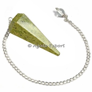 Péndulo de cristal curativo a la venta Nuevo diseño curativo serpiente jaspe 6 péndulos facetados para artesanía de brujas - Product Image 6