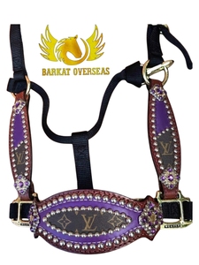 Harnais en cuir de designer réglable, durable, imperméable, style western, équipement équestre personnalisé avec boucle en laiton, prêt à être expédié - Product Image 3