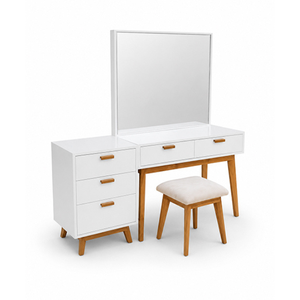 Bedroom <b>Dressing</b> <b>Table</b> Set with Solid Teak Wood Eco-Friendly <b>Modern</b> Minimalist Design Smooth Finish - Product Image 4