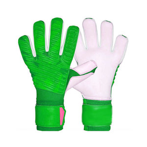 Goalkeeper <b>Gloves</b> Green With White Palm Non Slip Breathable Adjustable Wrist Strap Unisex - Product Image 1