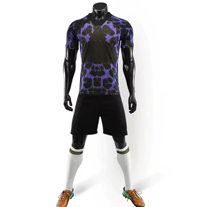 Conjunto de Camiseta de Fútbol Personalizada para Hombre, Diseño Negro y Verde, Manga Corta, Cuello Redondo, Poliéster que Absorbe la Humedad, Ajuste Atlético, para Todas las Temporadas - Product Image 5