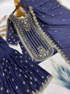 Collection Premium Star Georgette avec broderie, sequins et travail de découpe, ensemble Sharara-Suit entièrement cousu, vente en gros - Product Image 5