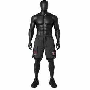 Shorts de course 2-en-1 pour hommes avec poches cargo, séchage rapide, pour la gym, l'entraînement, avec doublure de compression, vêtements de sport - Product Image 3